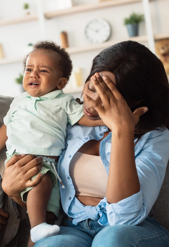 Parent With Crying Infant